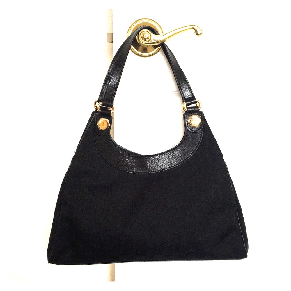 Gucci Signature Monogramed Hobo with Leather Trim